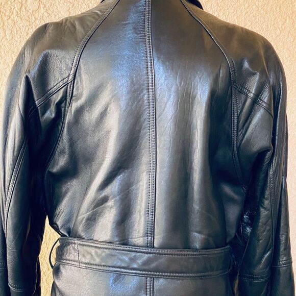 Vintage Andrew Marc Black Leather Jacket Small - Picture 10 of 15